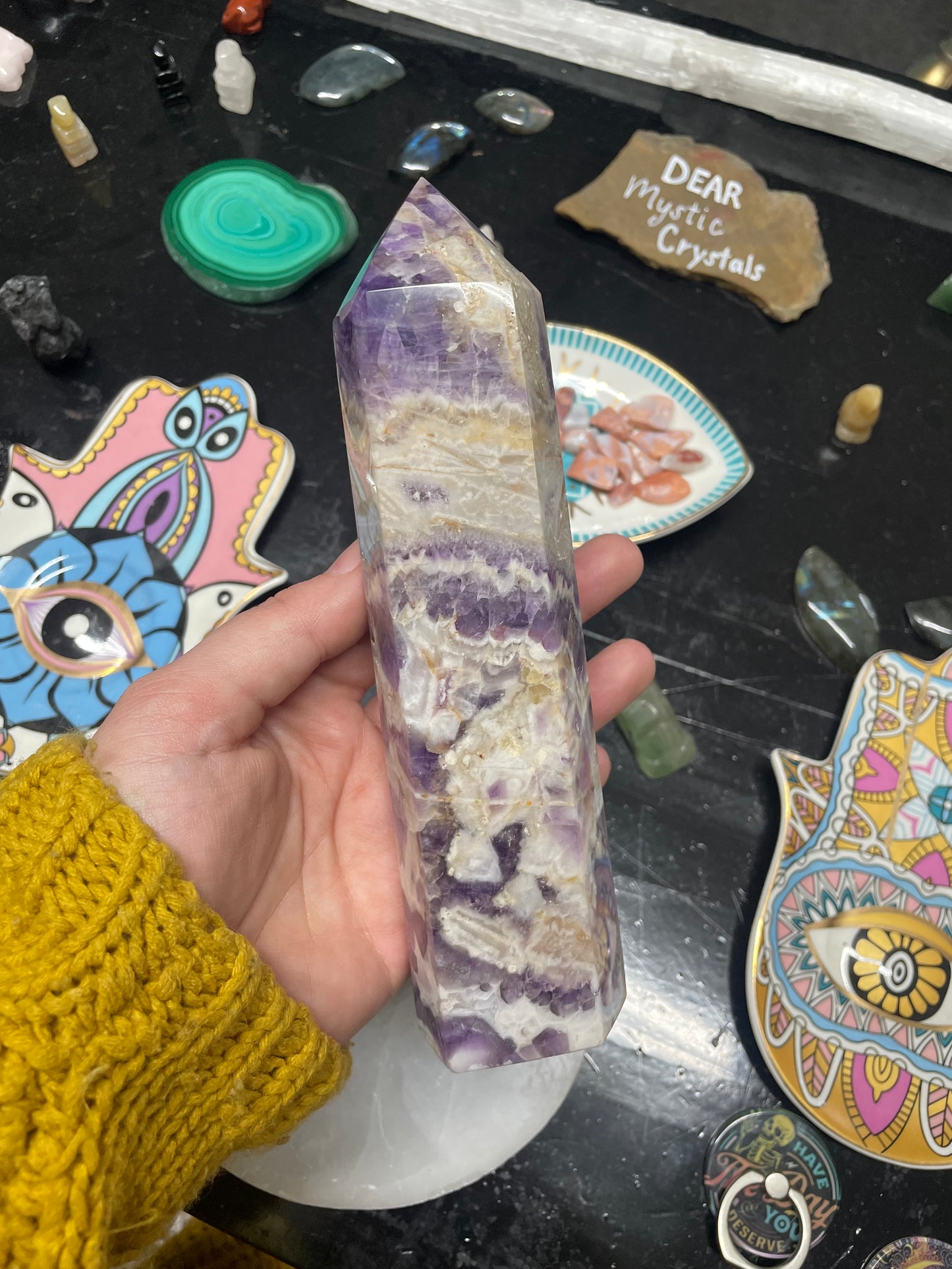 Amethyst Lace Agate Tower