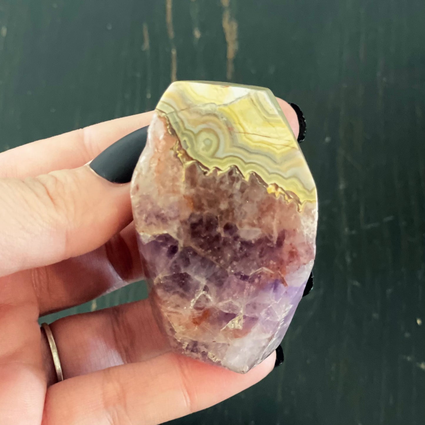 Amethyst with Lace Agate Freeform