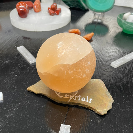 Peach Selenite Sphere